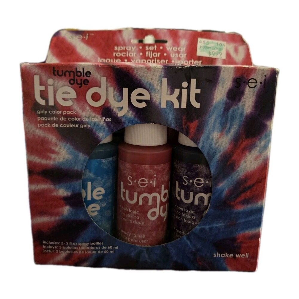 S.E.I. Tumble Dry Girly Color Pack Tie Dye Kit, Fabric Dye, 3 Colors - NEW